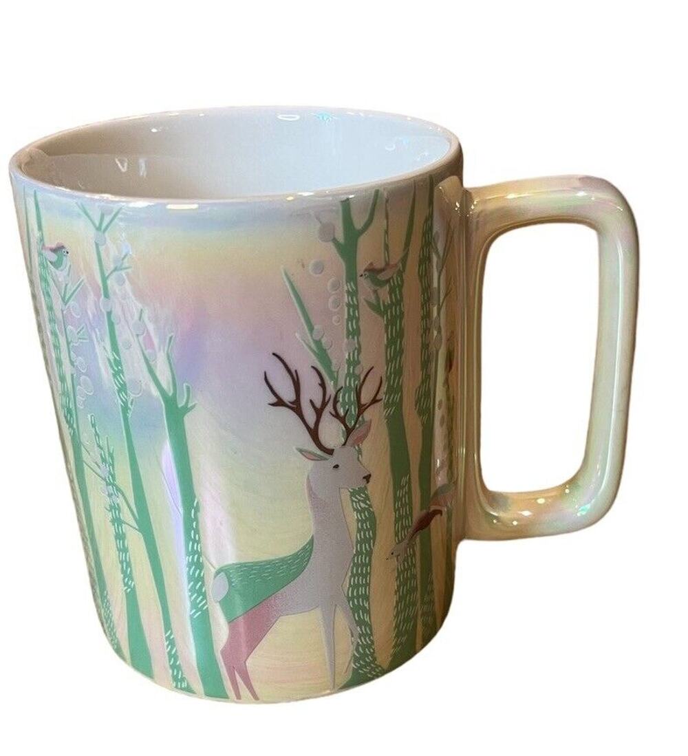 Starbucks Woodland Forest Deer Pearl Iridescent Coffee Tea Mug Cup 14 oz 2020